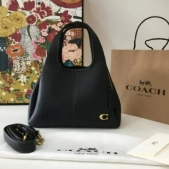Coach Black Pebbled Leather Shoulder Bag - Picture 1 of 4